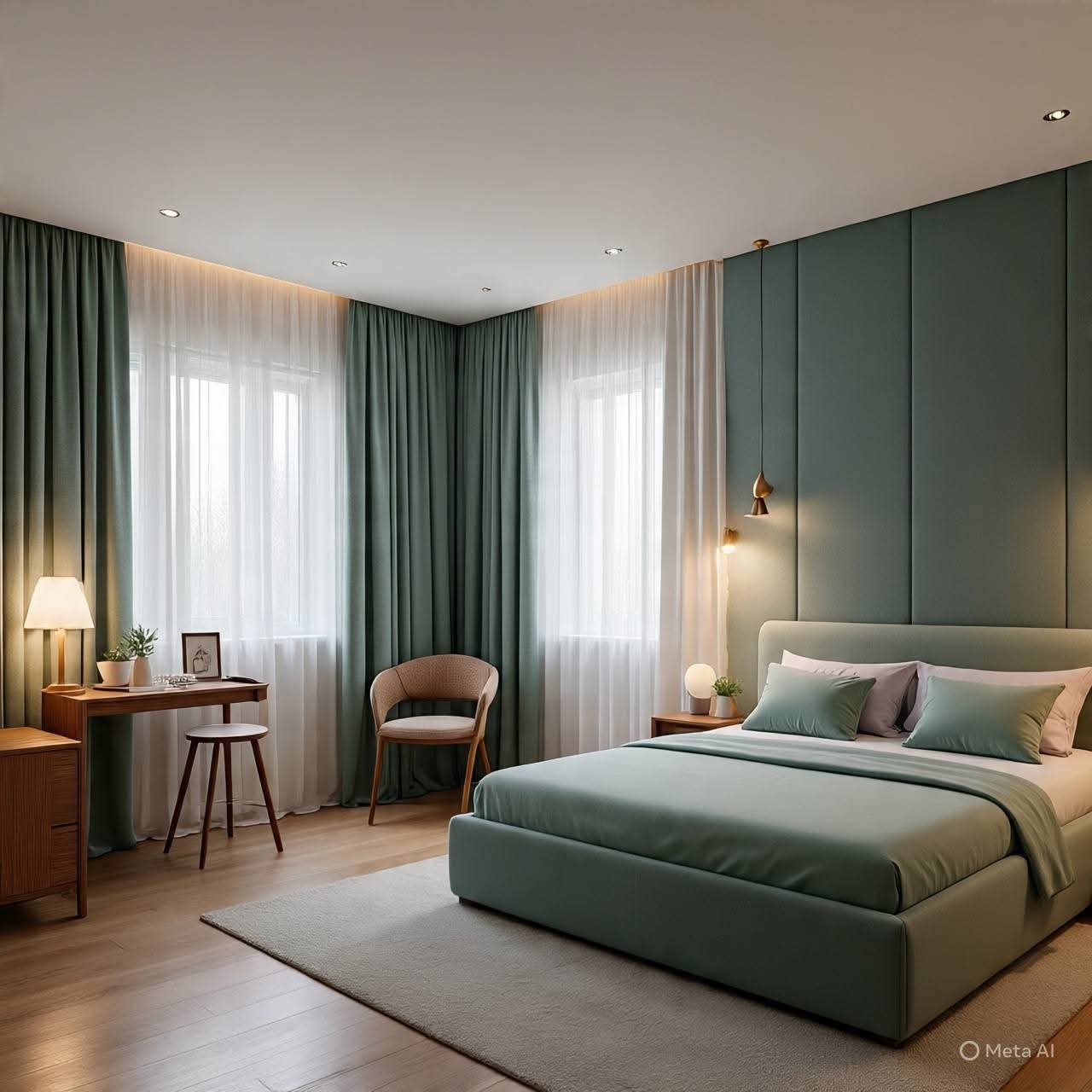 Minimalist Modern Bedroom with Soft Ambient Lighting